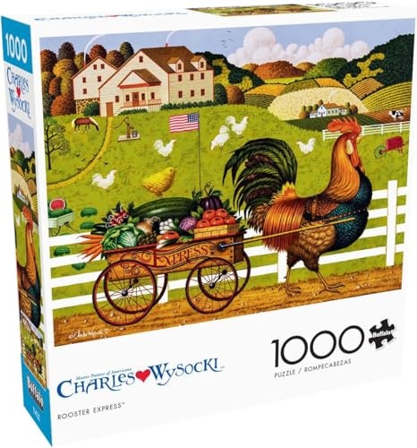 Buffalo Games Charles Wysocki Rooster Express 1,000-Piece Jigsaw Puzzle: $11.98