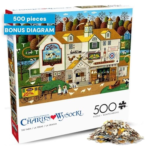 Buffalo Games Charles Wysocki The Farm 500-Piece Puzzle: $9.34 Buffalo Games Charles Wysocki The Farm 500-Piece Puzzle: $9.34