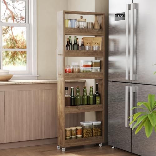 Little Tree 63-Inch 5-Tier Slim Mobile Storage Cart: $89.99 Little Tree 63-Inch 5-Tier Slim Mobile Storage Cart: $89.99