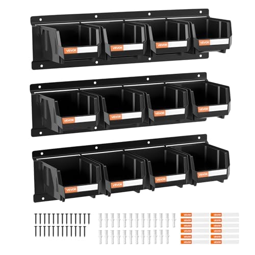 Vevor Wall-Mounted Storage Bin Organizer 15-Piece Set: $26.27