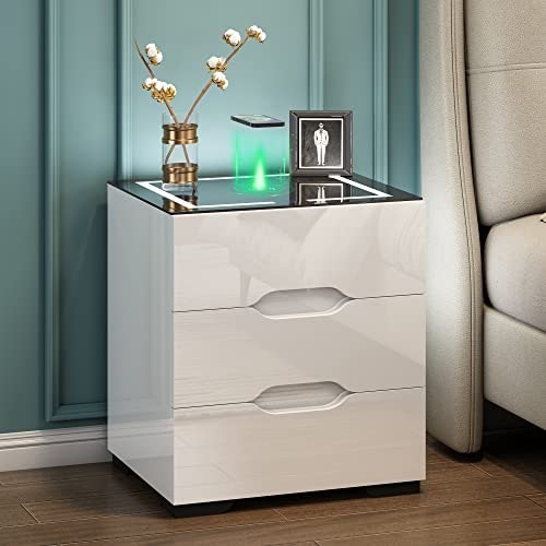Kepptory Smart Nightstand with Wireless Charging and LED Lights: $92.99