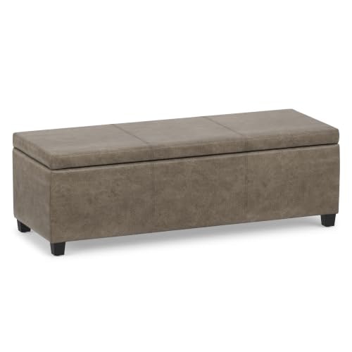 SimpliHome Avalon 48-inch Vegan Leather Storage Ottoman: $149.56