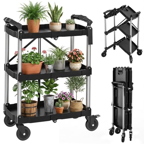Yitahome 3-Tier Collapsible Service Cart: $80.98 Yitahome 3-Tier Collapsible Service Cart: $80.98