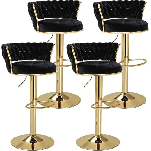 Vecelo Velvet Swivel Counter Height Bar Stools 4-Pack: $229.99 Vecelo Velvet Swivel Counter Height Bar Stools 4-Pack: $229.99