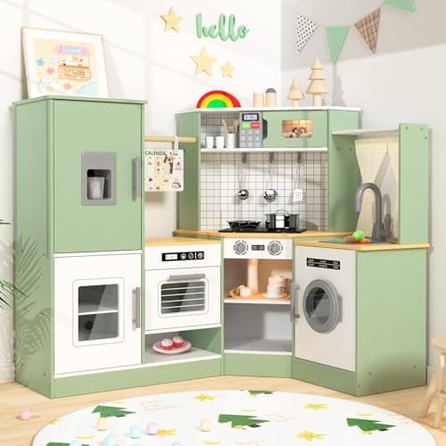 Babytronic Wooden Corner Kids Play Kitchen: $139.49
