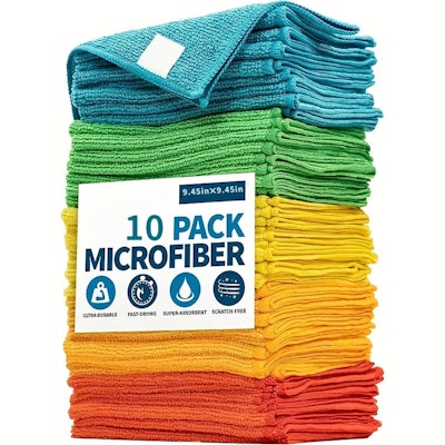 Microfiber Cleaning Cloth 10-Pack for $2 + free shipping w/ $25