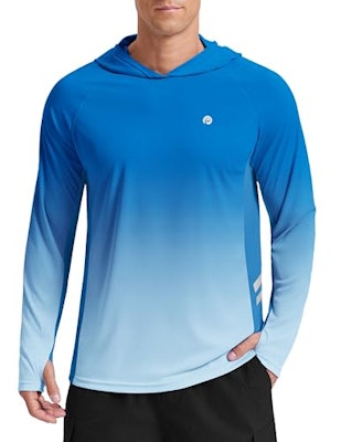 Pinspark Men's Long Sleeve UPF 50+ Sun Protection Fishing Hoodie for $8 + free shipping w/ Prime