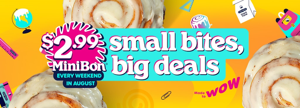 Cinnabon MiniBons Weekend Deal: $2.99