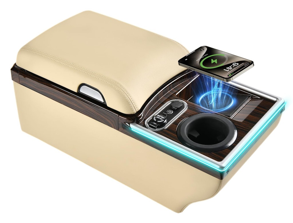 Coverado Universal Bench Seat Center Console w/ Wireless Charging: $89 Coverado Universal Bench Seat Center Console w/ Wireless Charging: $89