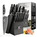 Nanfang Brothers 16-Piece Damascus Steel Kitchen Knife Set with Block for $120 + free shipping