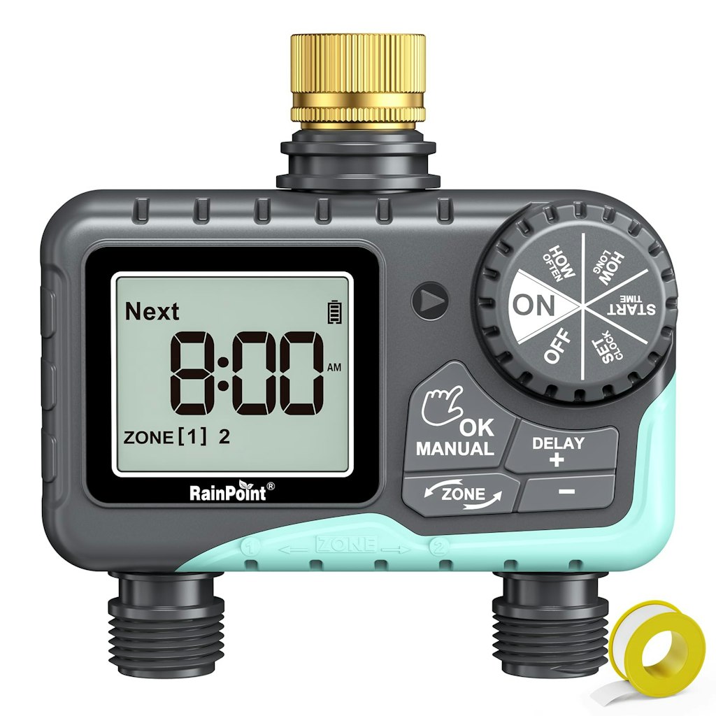 RainPoint 2-Zone Brass Sprinkler Timer: $50