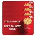 Four $25 Steak 'N Shake Gift Cards ($100 Value) for $80 + email delivery