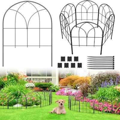 Youpehom 16.54" x 6.3-Foot Arched Garden Fence 6-Pack for $10 + free shipping w/ Prime