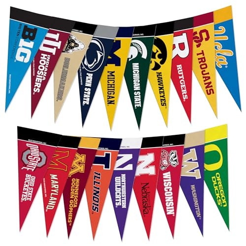 Rico Industries Big Ten NCAA 4" x 9" Felt Mini Pennant Set: $13.60