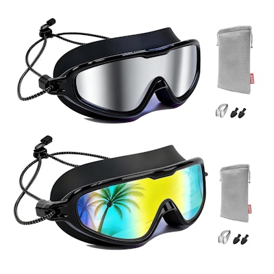 Aegend Kids Swim Goggles w/ Bungee Strap 2-Pack for $8 + free shipping w/ Prime