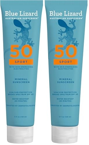 Blue Lizard Sport Mineral SPF 50 Sunscreen Lotion 5-fl oz 2-Pack: $29.74 Blue Lizard Sport Mineral SPF 50 Sunscreen Lotion 5-fl oz 2-Pack: $29.74