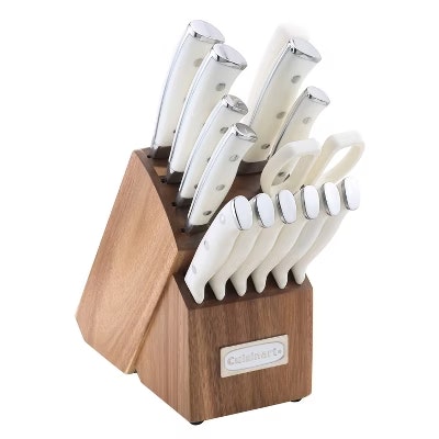Cuisinart Classic White Triple Rivet 15-Piece Knife Block Set: $100