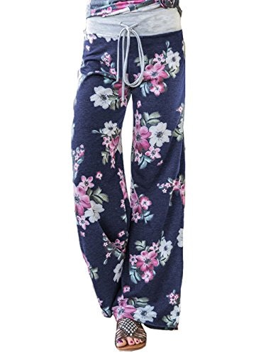 iChunhua Women's Floral Print Wide Leg Palazzo Lounge Pants: $12.67