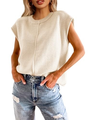 Saodimallsu Women's Cap Sleeve Knit Sweater Top: $9.99
