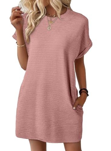 Evaless Women's Short Sleeve Crewneck Mini Dress: $19.98 Evaless Women's Short Sleeve Crewneck Mini Dress: $19.98