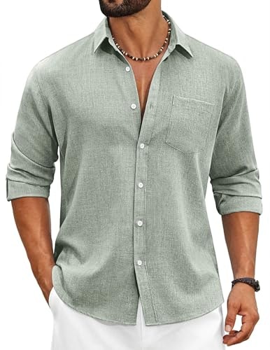 Coofandy Men's Cotton Linen Long Sleeve Button-Down Shirt: $24.99 Coofandy Men's Cotton Linen Long Sleeve Button-Down Shirt: $24.99