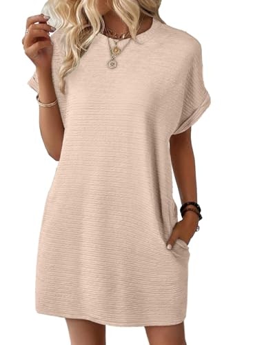 Evaless Women's Crewneck Short Sleeve Mini Dress: $19.98 Evaless Women's Crewneck Short Sleeve Mini Dress: $19.98