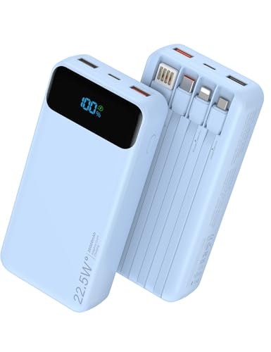 Nusyddy 20,000mAh Portable Charger with 4 Built-in Cables: $29.99