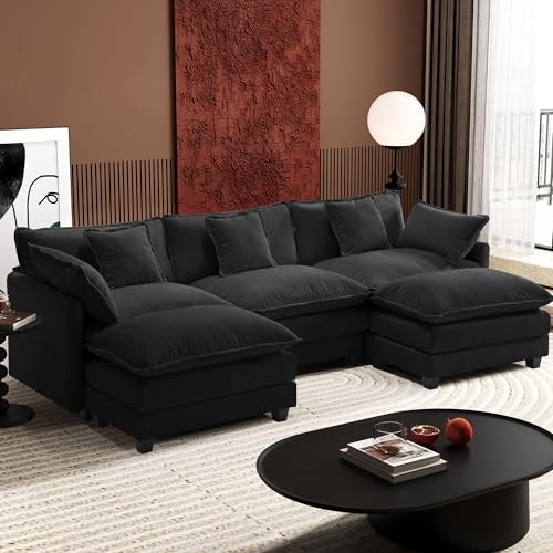 Ihanherry U-Shaped 5-Seat Modular Sectional Sofa with 2 Ottomans: $679.97 Ihanherry U-Shaped 5-Seat Modular Sectional Sofa with 2 Ottomans: $679.97