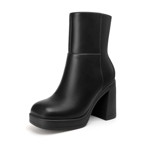 Athlefit Women's High Chunky Heel Platform Ankle Boots: $37.04 Athlefit Women's High Chunky Heel Platform Ankle Boots: $37.04