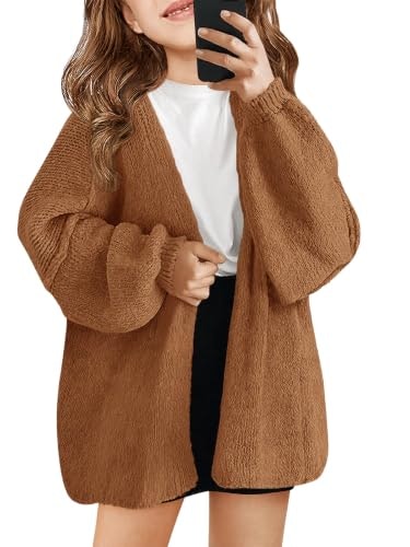 Haloumoning Girls' Oversized Open Front Cardigan Sweater: $16.98 Haloumoning Girls' Oversized Open Front Cardigan Sweater: $16.98