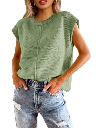 Saodimallsu Women's Cap Sleeve Sweater Vest: $19.97 Saodimallsu Women's Cap Sleeve Sweater Vest: $19.97
