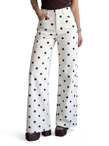 Cicy Bell Women's Wide Leg High Waisted Stretchy Leopard Jeans: $44.98 Cicy Bell Women's Wide Leg High Waisted Stretchy Leopard Jeans: $44.98