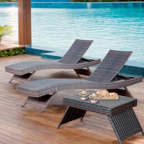 Asifom PE Rattan Adjustable Chaise Lounge 2-Piece Set with Side Table: $348.45 Asifom PE Rattan Adjustable Chaise Lounge 2-Piece Set with Side Table: $348.45