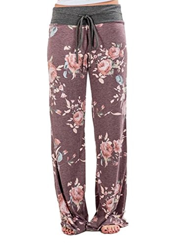 iChunhua Women's Floral Wide Leg Lounge Pants: $12.67