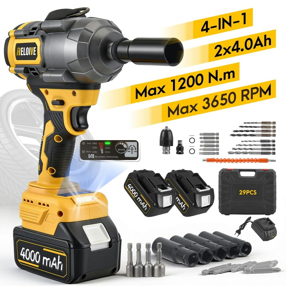 Reloive 1/2-Inch 885-Foot-Pound Brushless Cordless Impact Wrench Kit: $81.99 Reloive 1/2-Inch 885-Foot-Pound Brushless Cordless Impact Wrench Kit: $81.99