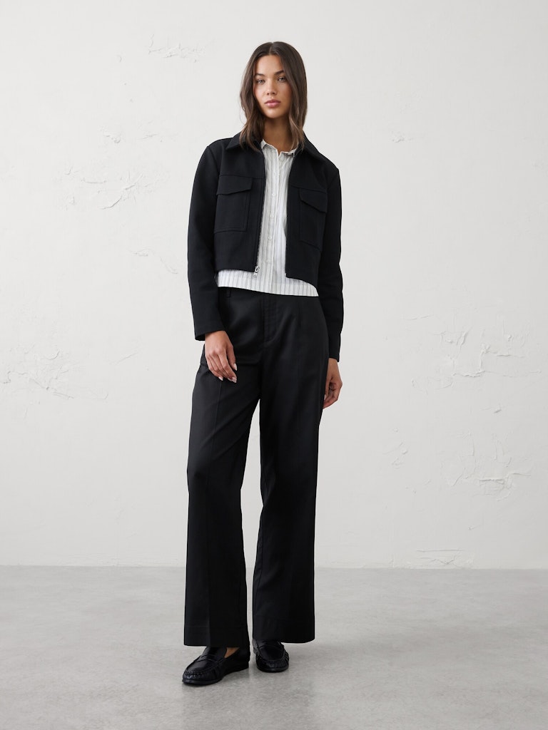 Straight High-Rise Twill Pant: $45 Straight High-Rise Twill Pant: $45