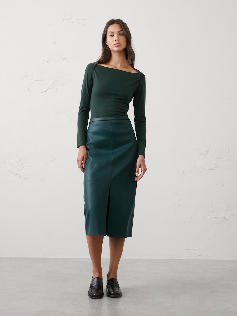 Jersey Straight-Neck T-Shirt: $27.50 Jersey Straight-Neck T-Shirt: $27.50