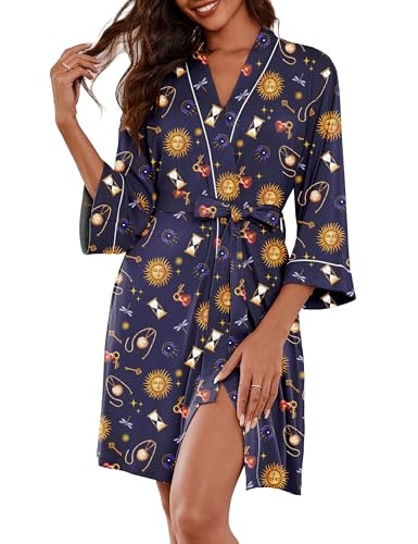 Ekouaer Women's Knee Length Kimono Bathrobe: $16.98 Ekouaer Women's Knee Length Kimono Bathrobe: $16.98