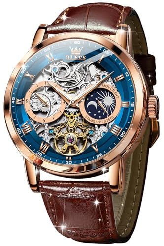 Olevs Automatic Skeleton Men's Watch: $168.30