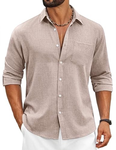 Coofandy Men's Linen Long Sleeve Shirt: $24.99 Coofandy Men's Linen Long Sleeve Shirt: $24.99