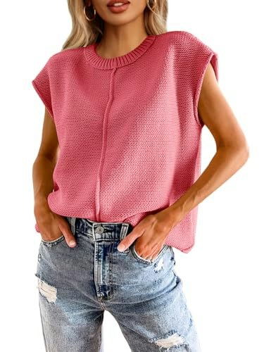 Saodimallsu Women's Cap Sleeve Sweater Vest: $19.97 Saodimallsu Women's Cap Sleeve Sweater Vest: $19.97
