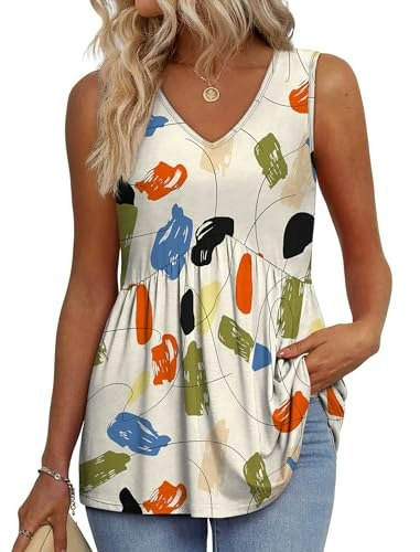Women's Tropical V-Neck Sleeveless Blouse: $14.44 Women's Tropical V-Neck Sleeveless Blouse: $14.44