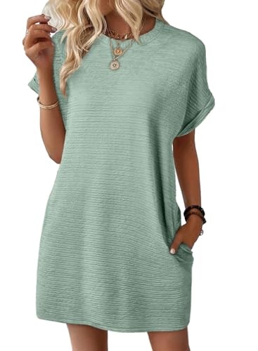 Evaless Women's Crewneck Short Sleeve Mini Dress: $19.98 Evaless Women's Crewneck Short Sleeve Mini Dress: $19.98
