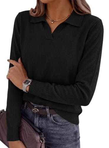 Prettygarden Women's Long Sleeve Collared Polo Sweater: $16.98 Prettygarden Women's Long Sleeve Collared Polo Sweater: $16.98