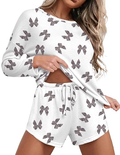 Ekouaer Women's Waffle Knit Pajama Lounge Set: $19.99