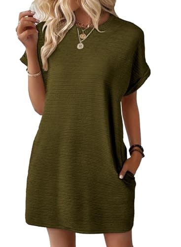 Evaless Women's Crewneck Short Sleeve Mini Dress: $19.98 Evaless Women's Crewneck Short Sleeve Mini Dress: $19.98