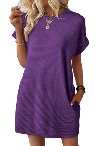 Evaless Women's Crewneck Short Sleeve Mini Dress: $19.98 Evaless Women's Crewneck Short Sleeve Mini Dress: $19.98
