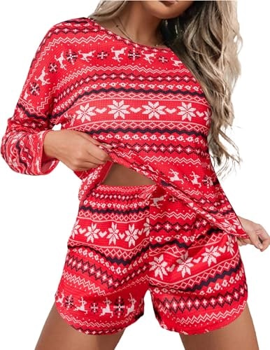Ekouaer Women's Waffle Knit Pajama Set: $23.35 Ekouaer Women's Waffle Knit Pajama Set: $23.35