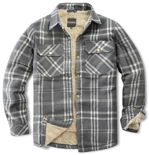 Puwasa Men's Sherpa-Lined Flannel Shirt Jacket: $31.44 Puwasa Men's Sherpa-Lined Flannel Shirt Jacket: $31.44