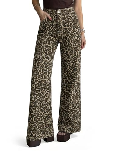 Cicy Bell Women's High-Waisted Wide-Leg Zebra Print Jeans: $42.98 Cicy Bell Women's High-Waisted Wide-Leg Zebra Print Jeans: $42.98